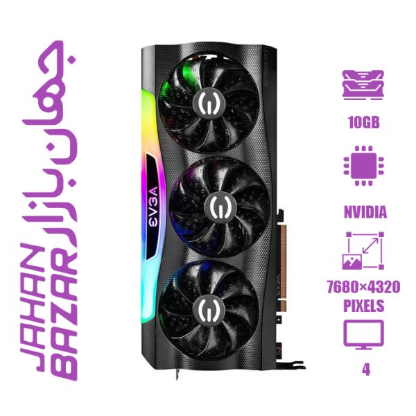 کارت گرافیک استوک ای وی جی ای GeForce RTX 3080 FTW3 ULTRA lhr ظرفیت 10 گیگابایت