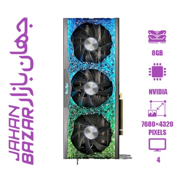 کارت گرافیک استوک گیمینگ پلیت GeForce RTX 3070 Ti GameRock ظرفیت 8 گیگابایت