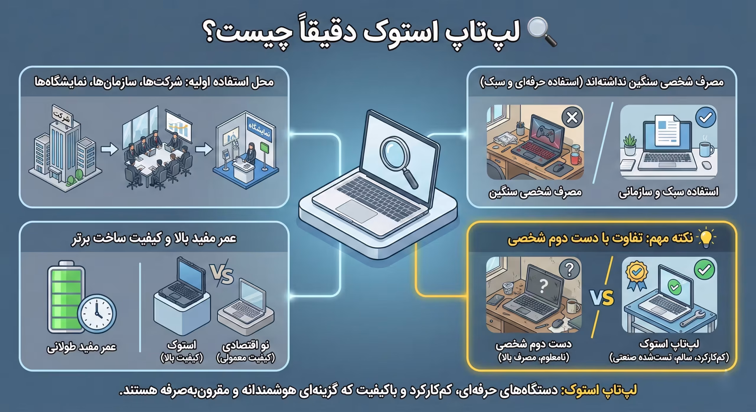 تست لپ تاپ استوک هنگام خرید حضوری
