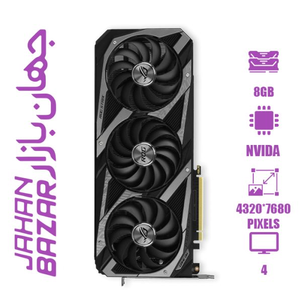 کارت گرافیک استوک ایسوس Asus RTX 3070 ROG Strix black OC 8GB بدون کارتن
