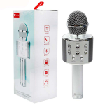 میکروفون شارژی بلوتوثی رنگ نقره ای مدل WS-858