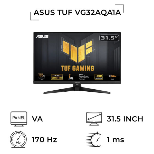 مانیتور گیمینگ ایسوس مدل TUF Gaming VG32AQA1A سایز 32 اینچ