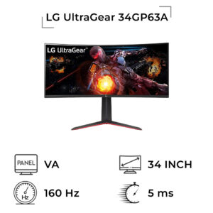 مانیتور گیمینگ خمیده ال جی مدل UltraGear 34GP63A سایز 34 اینچ