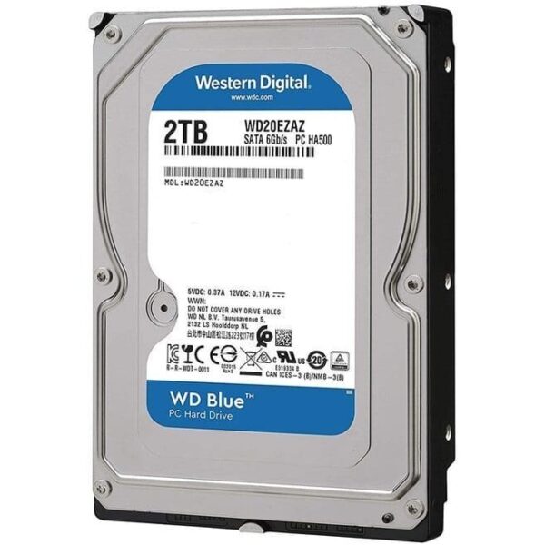 هارددیسک اینترنال وسترن دیجیتال آبی ظرفیت 2 ترابایت مدل WD20EZAZ