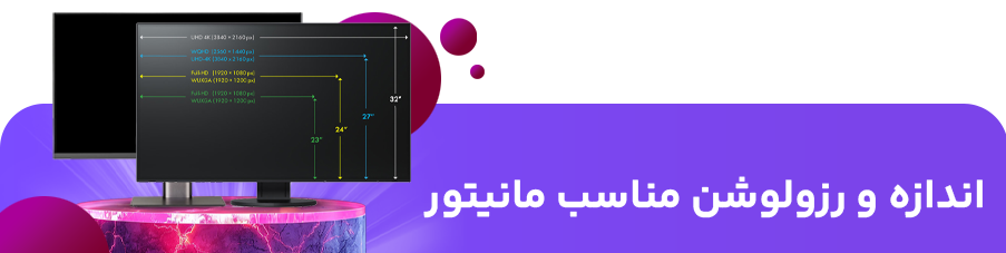  اندازه و رزولوشن مناسب مانیتور