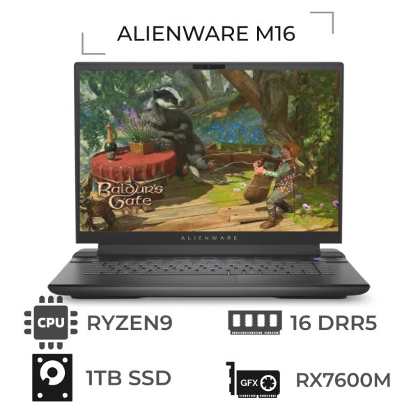 لپ تاپ اپن باکس دل مدل DELL ALIENWARE M16 8GB RX7600M XT پردازنده RYZEN9 7845HX