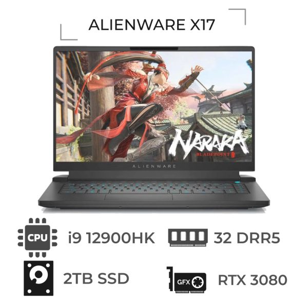 لپ تاپ اپن باکس دل مدل DELL ALIENWARE X17 16GB RTX 3080TI پردازنده i9 12900HK