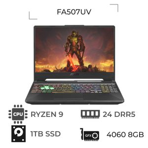 لپ تاپ ایسوس 15.6 اینچ مدل TUF Gaming FA507UV-AA RYZEN 9 8945H 24GB DDR5 1TB 8GB RTX 4060