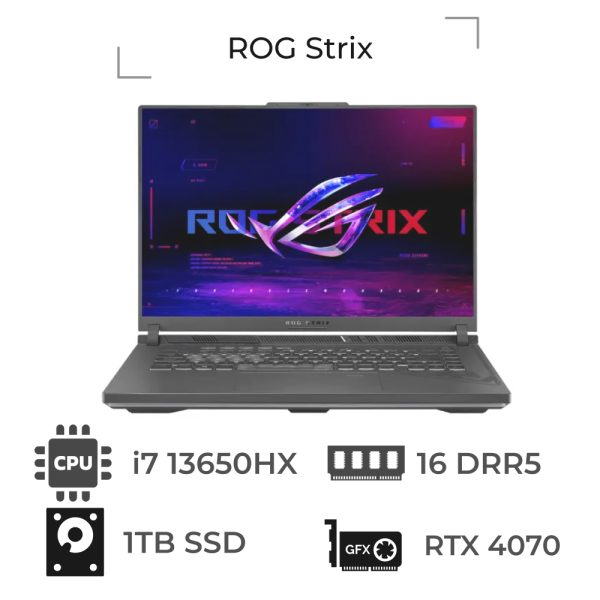 لپ تاپ ایسوس 16 اینچ مدل ROG Strix G614JI-C Core i7 13650HX 16GB DDR5 1TB 8GB RTX 4070