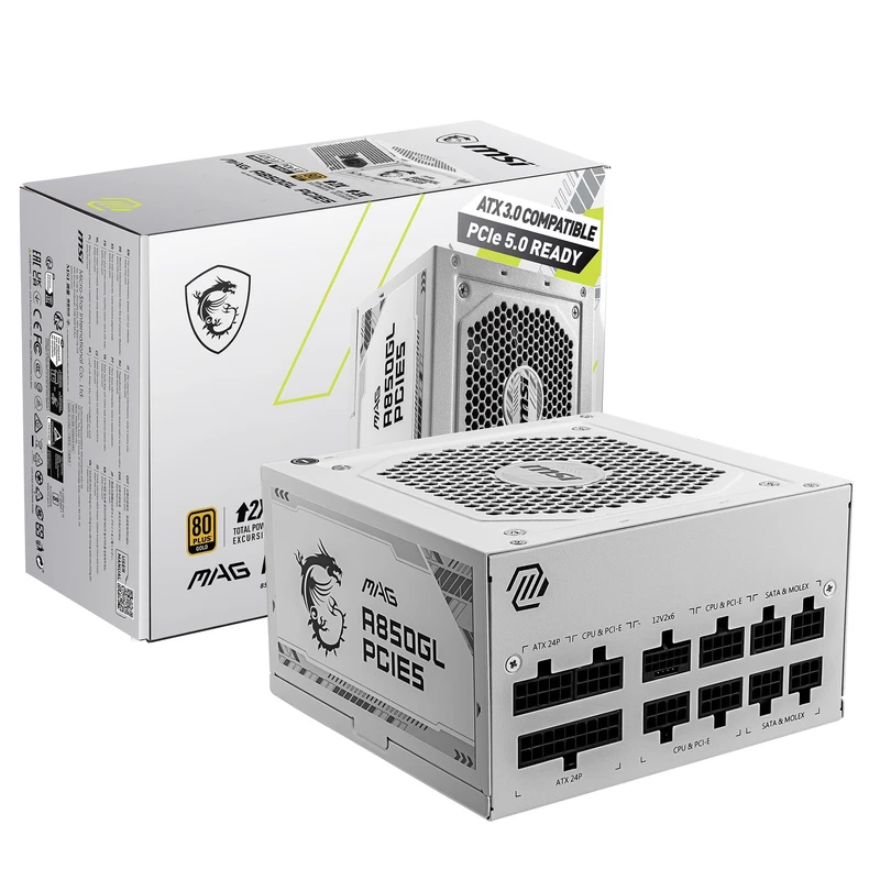 MSI MAG A850GL PCIE5 GOLD WHITE
