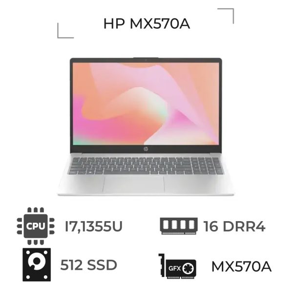 لپ تاپ اچ پی 15.6 اینچ مدل HP 15-FD0371NIA-AA Core I7 1355U 16GB DDR4 512GB 2GB MX570A