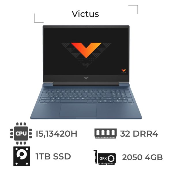 لپ تاپ اچ پی 15.6 اینچ مدل Victus 15-FA1108NIA-AD Core I5 13420H 32GB DDR4 1TB 4GB RTX 2050