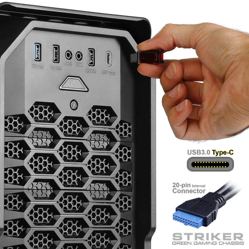 کیس کامپیوتر گرین مدل STRIKER