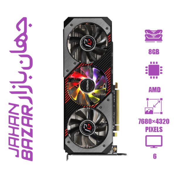 کارت گرافیک استوک ازراک مدل Radeon RX 5700 XT Phantom Gaming D 8G OC ظرفیت 8 گیگابایت