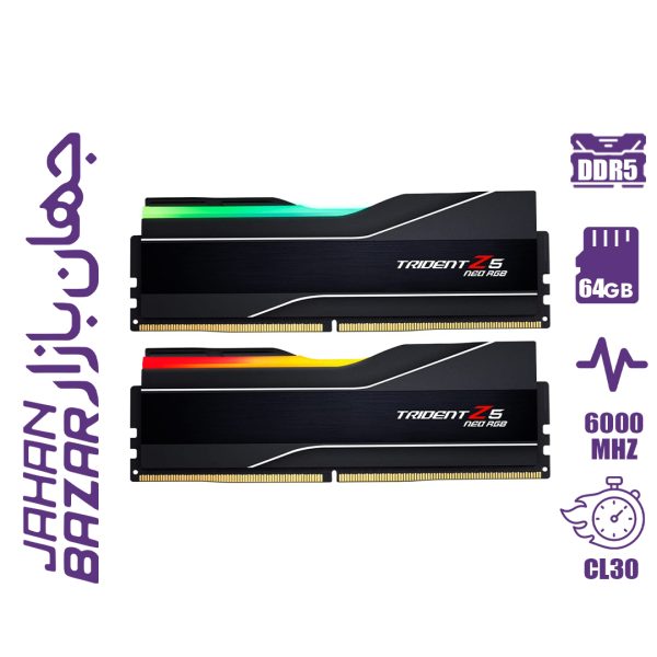 رم کامپیوتر جی اسکیل G.Skill Trident Z5 RGB 64GB Dual 6000MHz CL30 - Black
