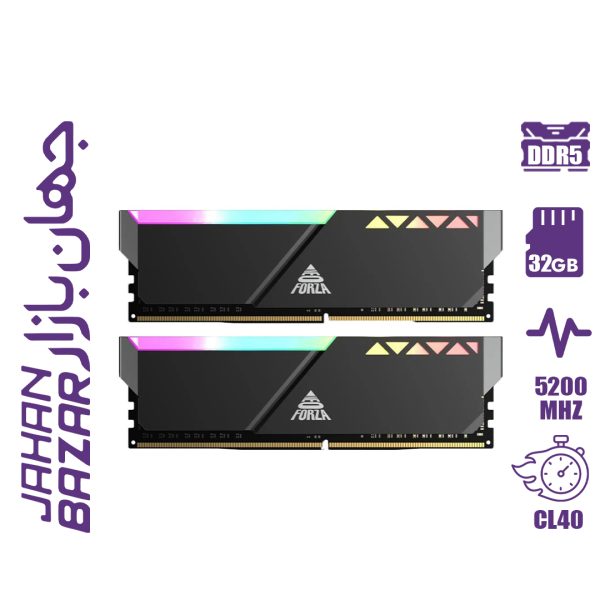رم کامپیوتر نئو فورزا Neo Forza Trinity RGB 32GB Dual 5200MHz CL40 - Black
