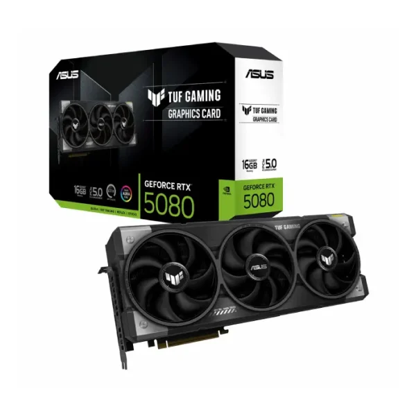 کارت گرافیک ایسوس مدل ASUS TUF Gaming GeForce RTX 5080 OC 16GB ظرفیت 16 گیگابایت