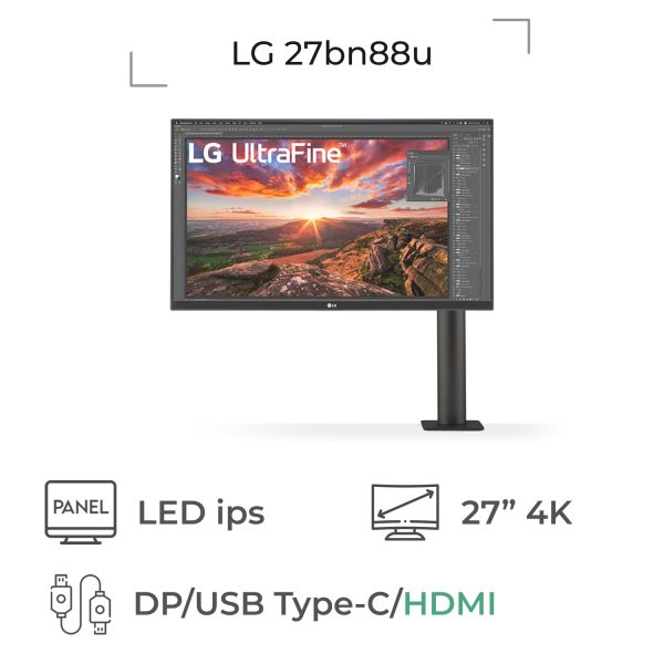مانیتور استوک 27 اینچ LG 27bn88u رزولوشن 4K