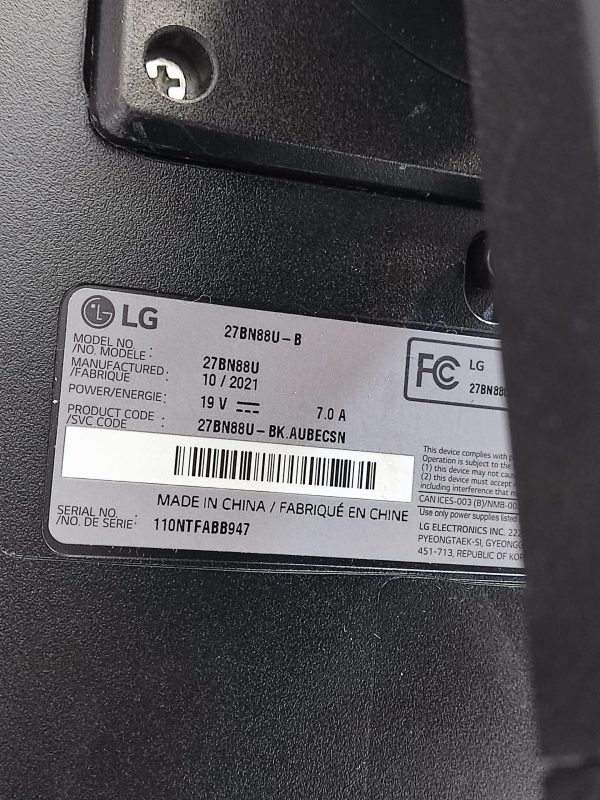 مانیتور استوک 27 اینچ LG 27bn88u رزولوشن 4K