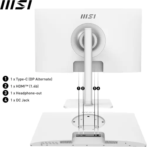 مانیتور گیمینگ ام اس آی مدل MD2412PW WHITE سایز 24 اینچ