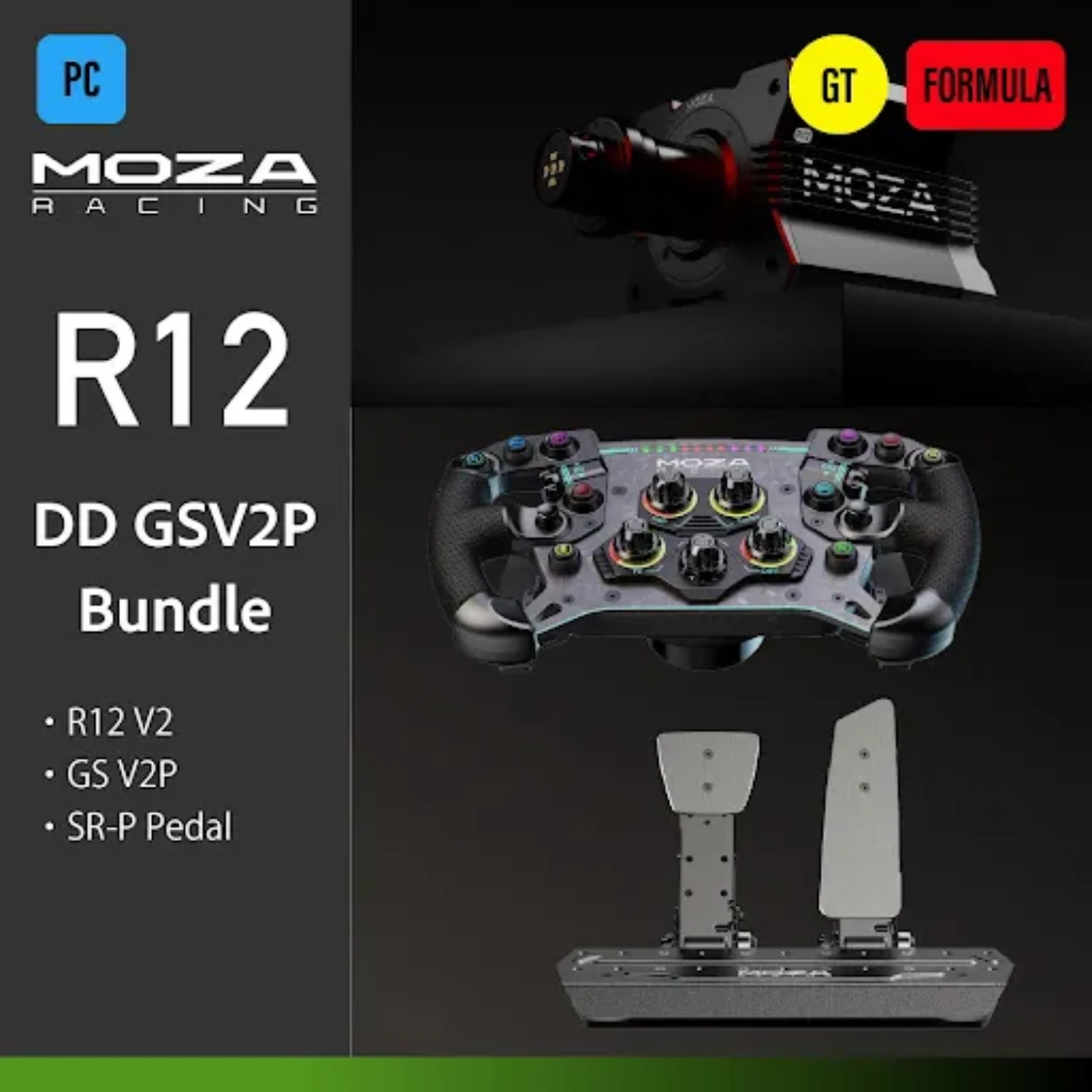 MOZA R12 V2 and GS V2P Bundle2