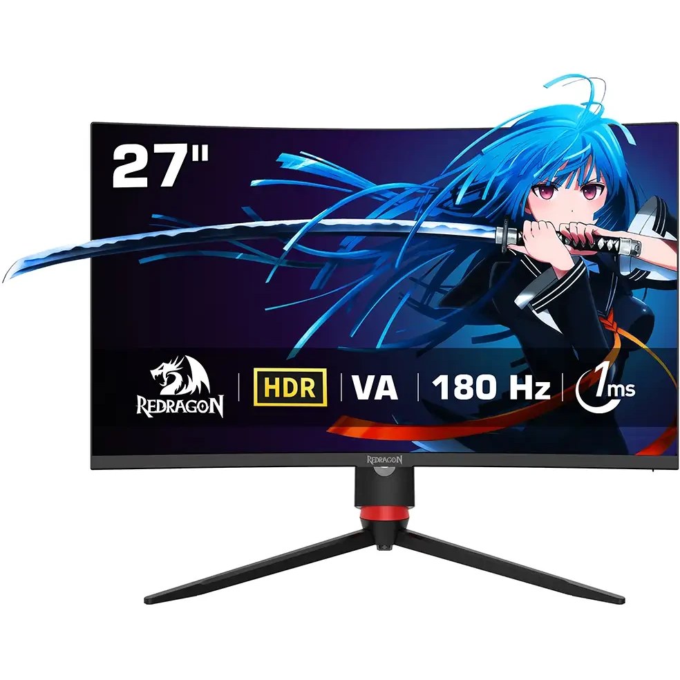 مانیتور گیمینگ ردراگون مدل Q2712RVC سایز ۲۷ اینچ کیفیت QHD با نرخ تازهسازی ۱۸۰ هرتز