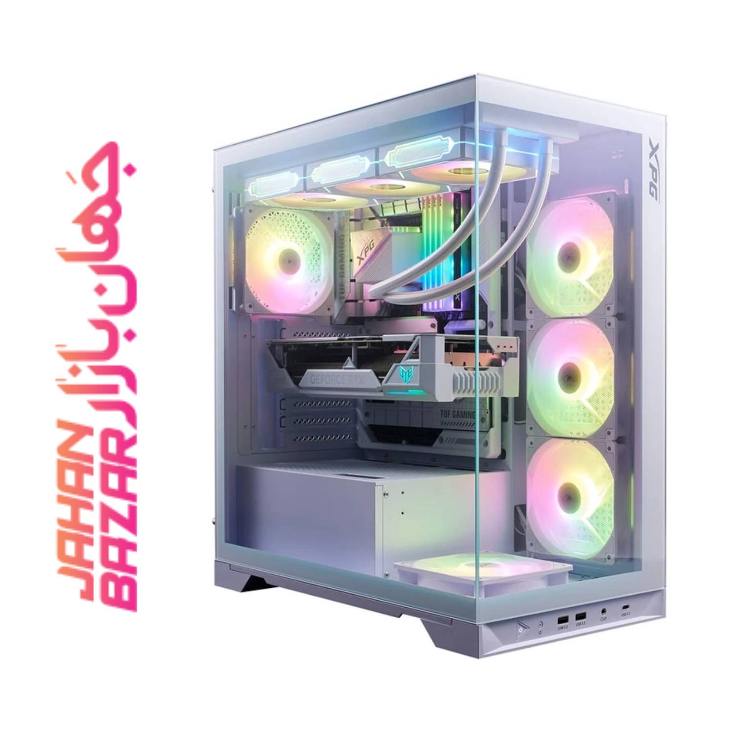 کیس گیمینگ ای دیتا مدل XPG Invader X BTF Mid Tower رنگ سفید