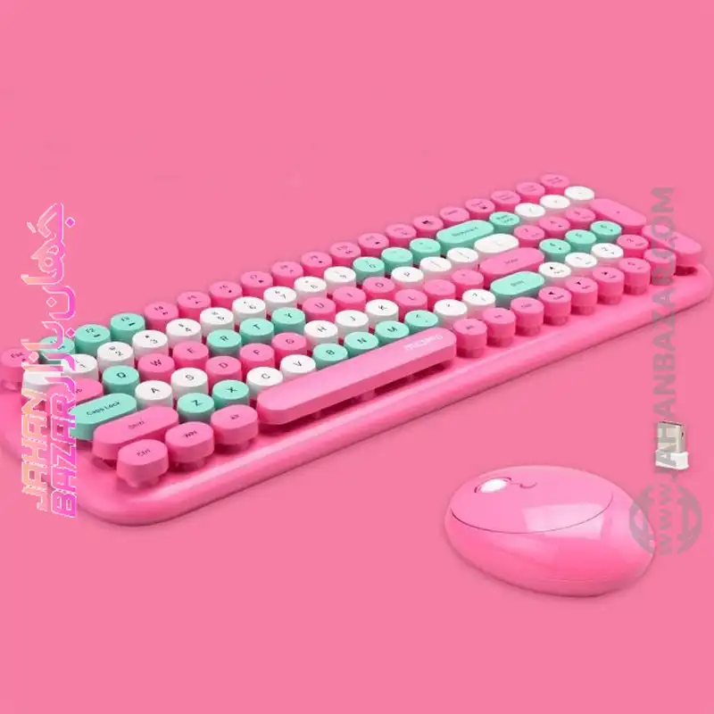 کیبورد و ماوس بی سیم مافی مدل CANDY XR، سوییچ ممبران، Full Size - Image 2