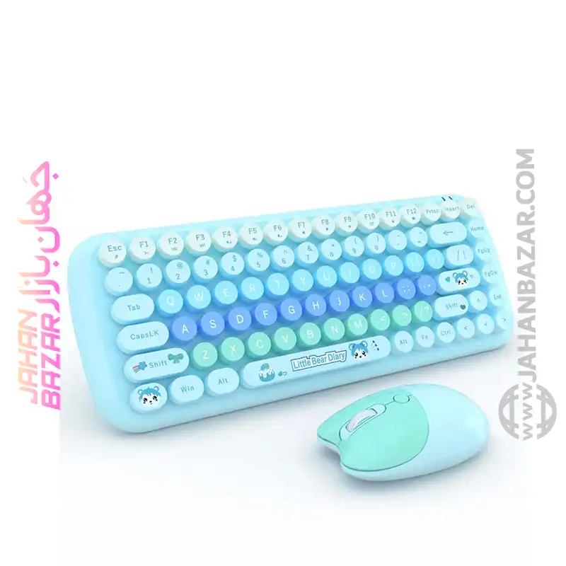 کیبورد و ماوس بی سیم مافی مدل candy fashion multicolor، سوییچ ممبران، Tenkeyless - Image 8