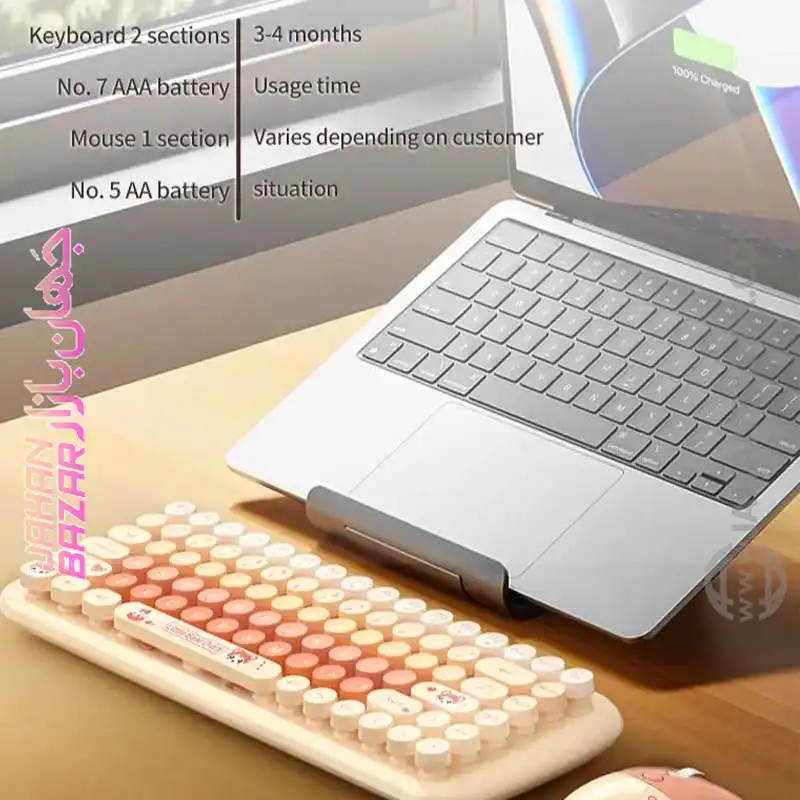 کیبورد و ماوس بی سیم مافی مدل candy fashion multicolor، سوییچ ممبران، Tenkeyless - Image 15