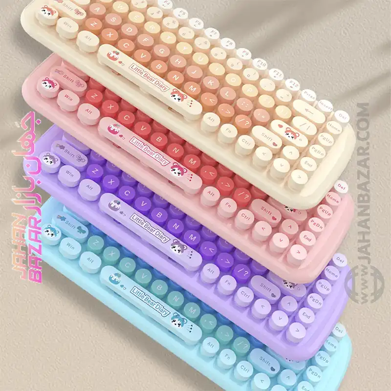 کیبورد و ماوس بی سیم مافی مدل candy fashion multicolor، سوییچ ممبران، Tenkeyless - Image 3