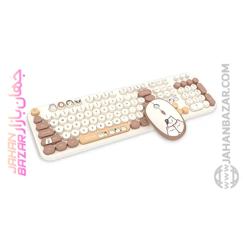 کیبورد و ماوس بی سیم مافی مدل Silly Cat - Image 3