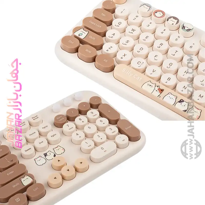 کیبورد و ماوس بی سیم مافی مدل Silly Cat - Image 6