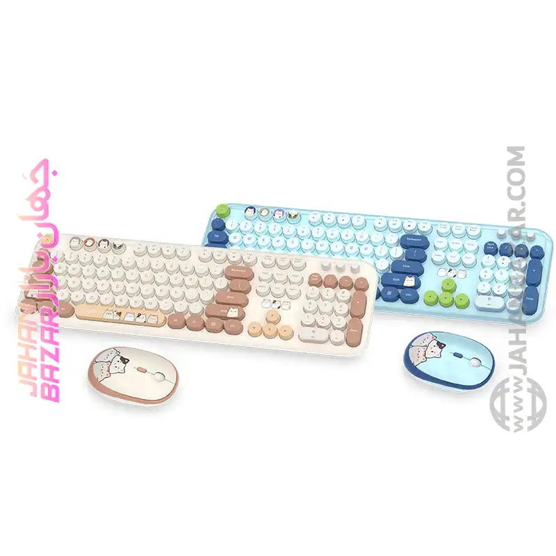 کیبورد و ماوس بی سیم مافی مدل Silly Cat - Image 14