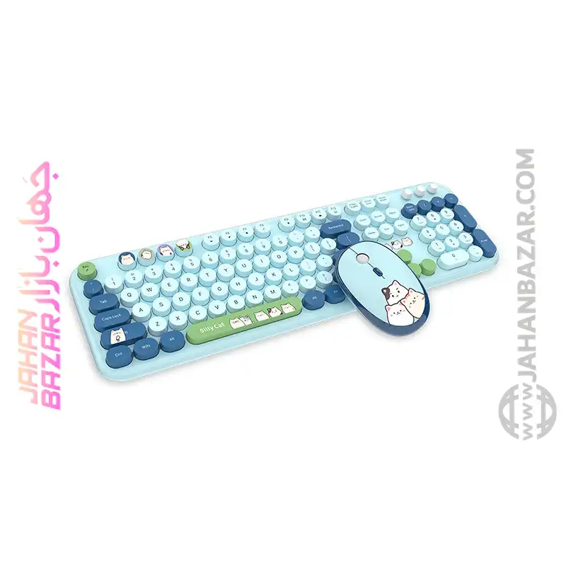 کیبورد و ماوس بی سیم مافی مدل Silly Cat