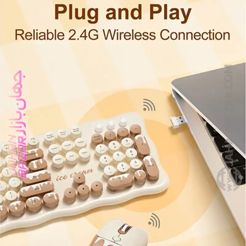 کیبورد و ماوس بی سیم مافی مدل Ice Cream - Image 2