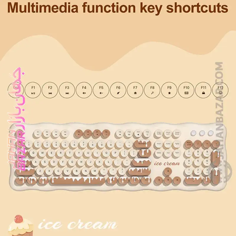 کیبورد و ماوس بی سیم مافی مدل Ice Cream - Image 4