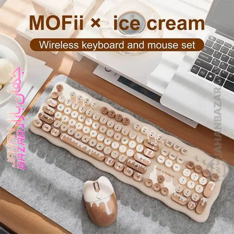 کیبورد و ماوس بی سیم مافی مدل Ice Cream - Image 8