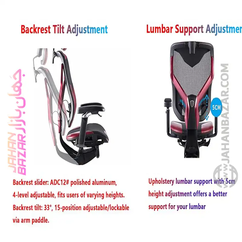 صندلی اداری گیمینگ ارگونومیک VIDA با دسته 5 بعدی و زیر سری 3 بعدی GTCHAIR - تصویر 5