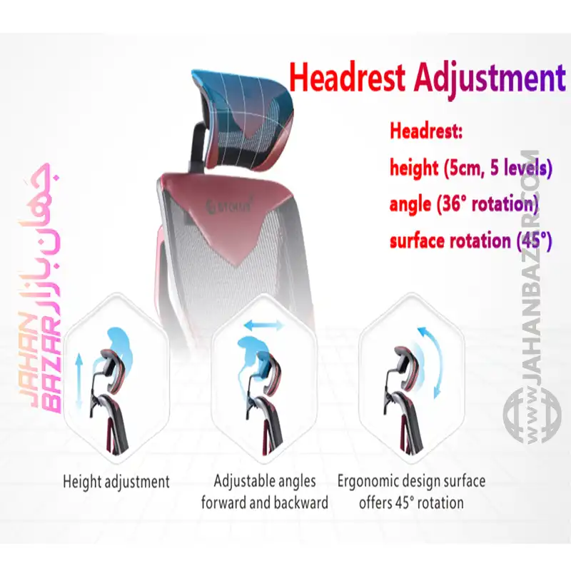 صندلی اداری گیمینگ ارگونومیک VIDA با دسته 5 بعدی و زیر سری 3 بعدی GTCHAIR - تصویر 4