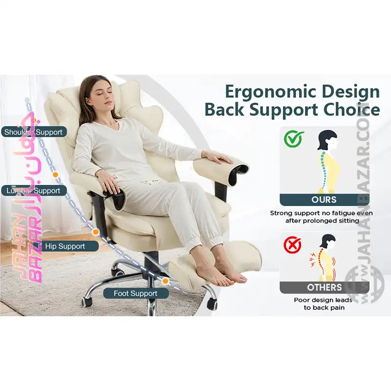 صندلی اداری ارگونومیک با ماساژ و گرمایش از 6 نقطه هومرست HOMREST - Image 9