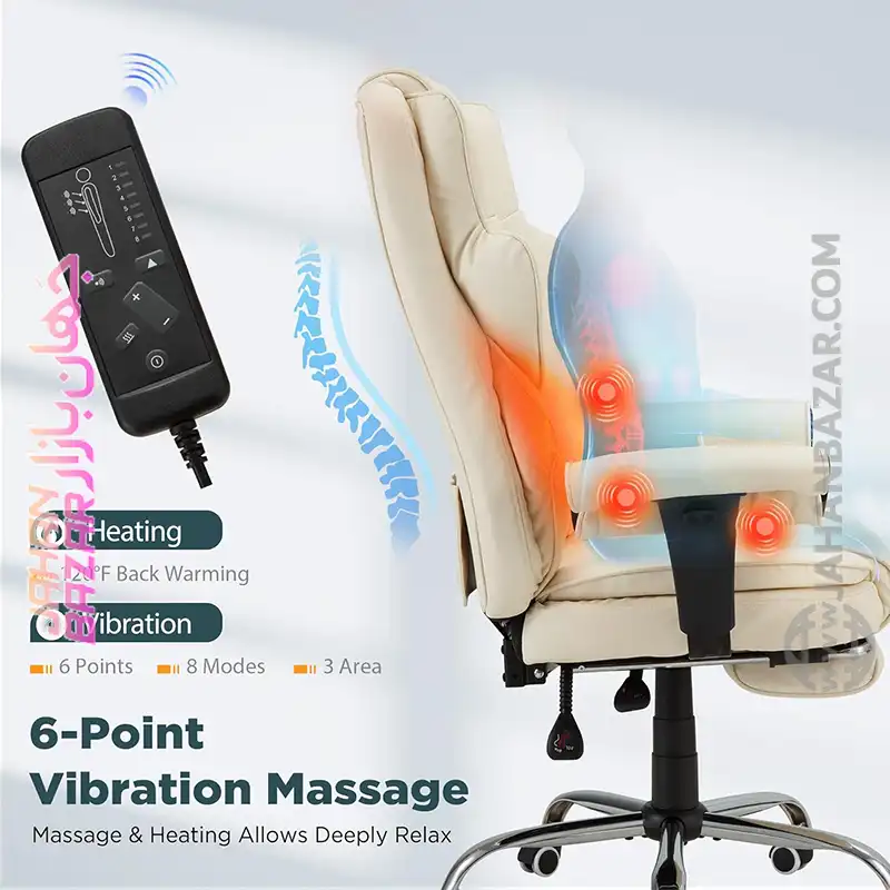 صندلی اداری ارگونومیک با ماساژ و گرمایش از 6 نقطه هومرست HOMREST - Image 11