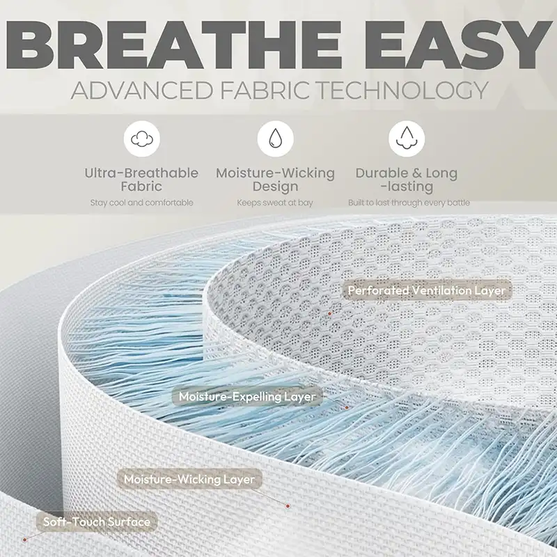 صندلی اداری گیمینگ ارگونومیک پارچه ای Cmofy دوینکس- Dowinx با ماساژور و بالشتک فنری جیبی برای پا - تصویر 14