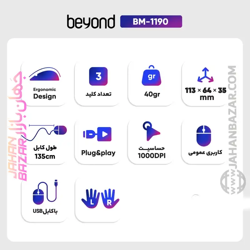 ماوس بیاند Beyond مدل BM-1190 - Image 6