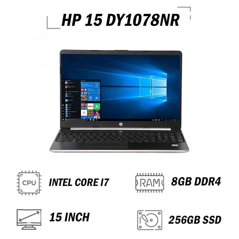 لپ تاپ استوک HP 15DY1078NR پردازنده Intel i7 نسل ده