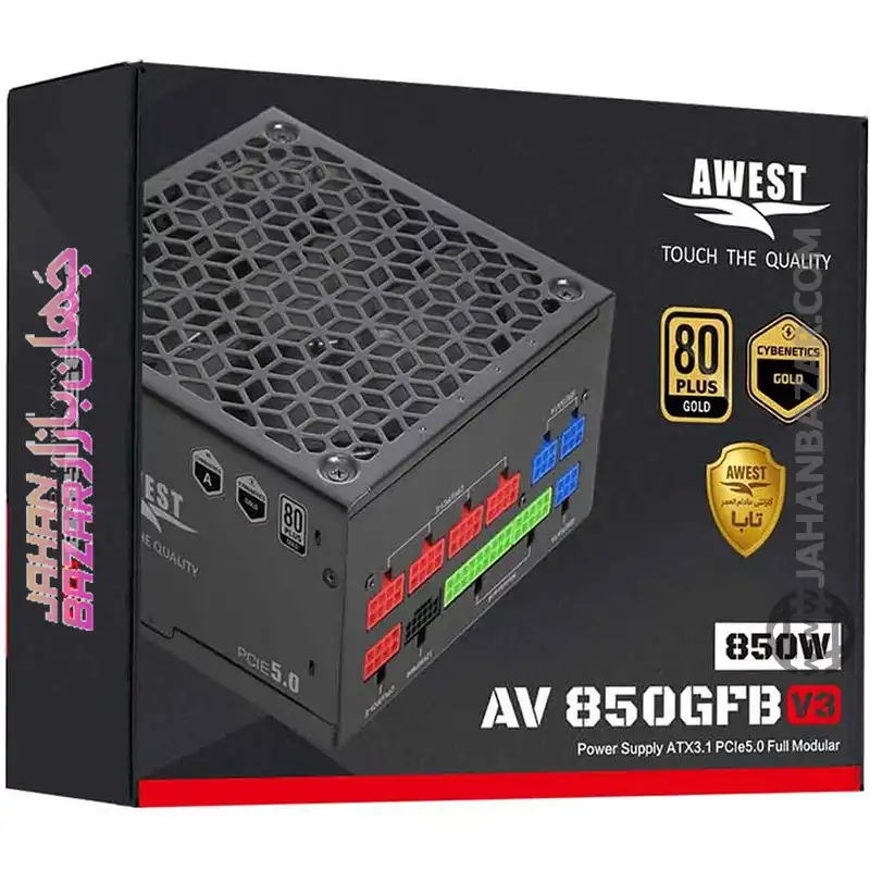 منبع تغذیه 850 وات اوست Awest مدل AV850 GFB V3 80 Plus Gold - Image 2