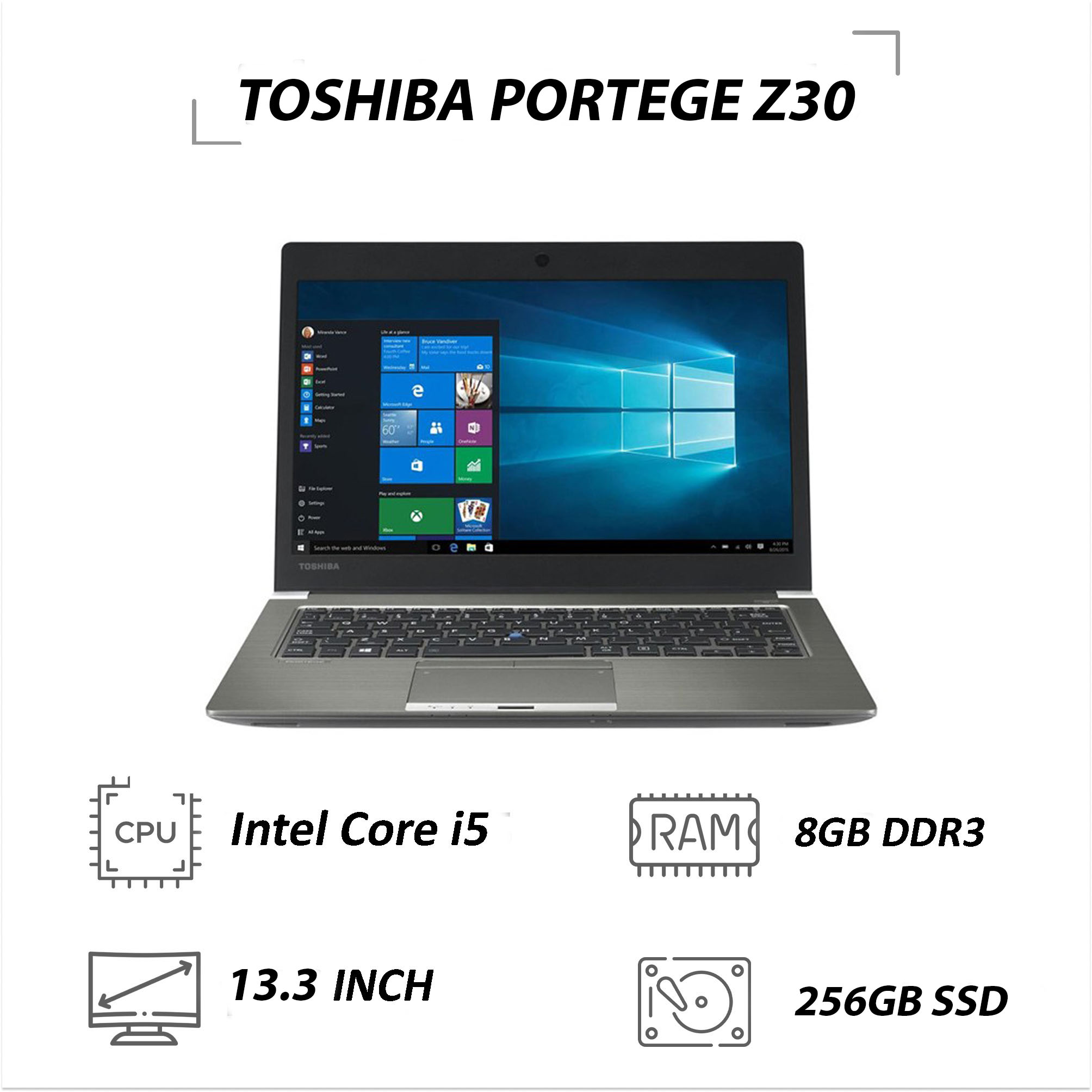 لپ تاپ استوک توشیبا مدل Toshiba Portege Z30 پردازنده i5 نسل 4