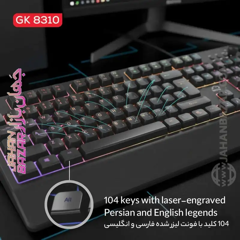 کیبورد گیمینگ شبه مکانیکال تسکو مدل GK 8310 Ares - Image 19