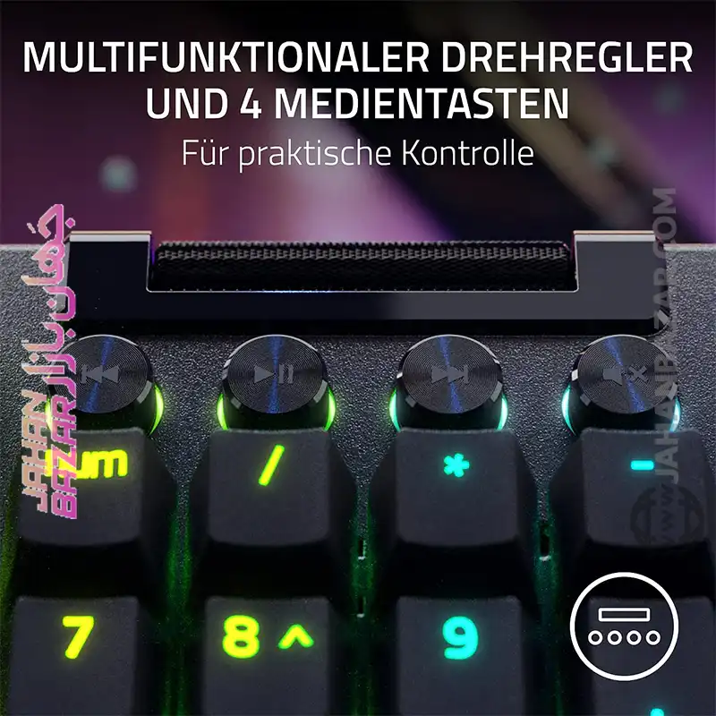 کیبورد گیمینگ ریزر Razer مدل BlackWidow V4 Pro Yellow Switch US Layout Mechanical - Image 5