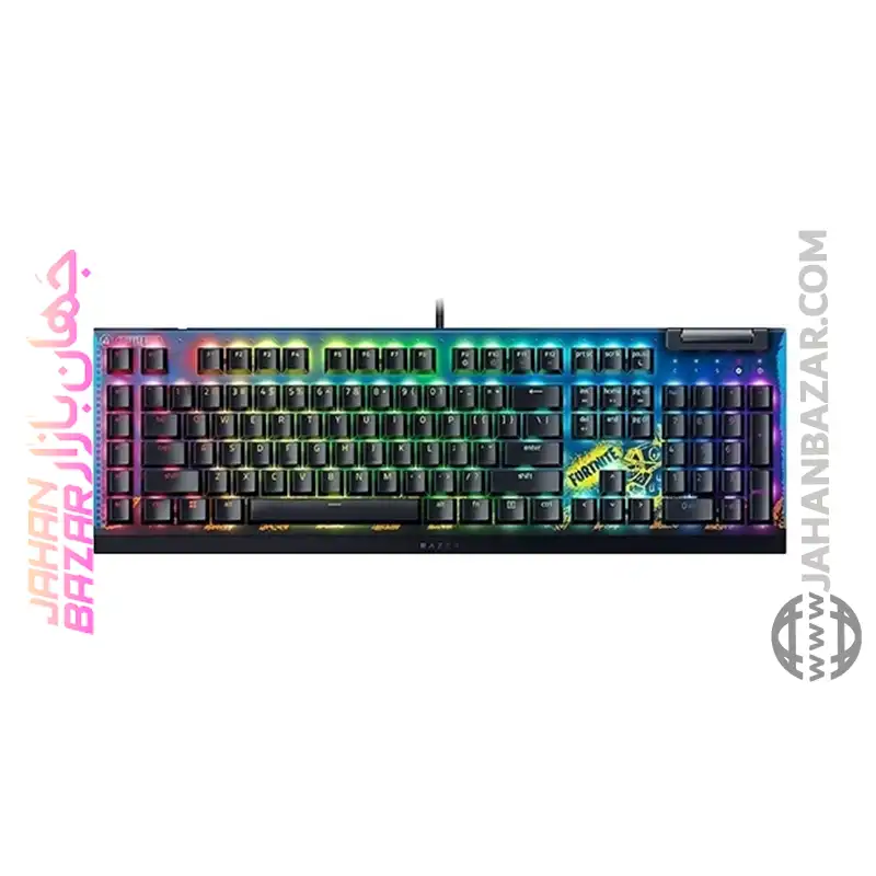 کیبورد گیمینگ ریزر Razer مدل BlackWidow V4 X Fortnite Edition Yellow Switch